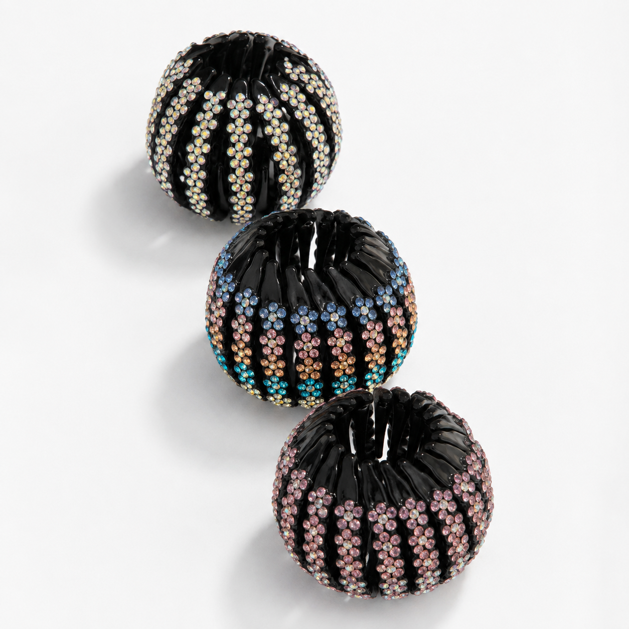 Lily Fashion Tipicos Rhinestone Hair Bun Maker for Women, Crystal Donut Hair Accessory, Sparkly Ponytail Holder for Elegant Hairstyles